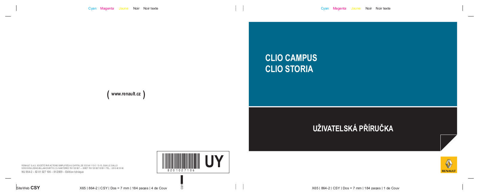 Renault Clio Campus 2009 User Manual