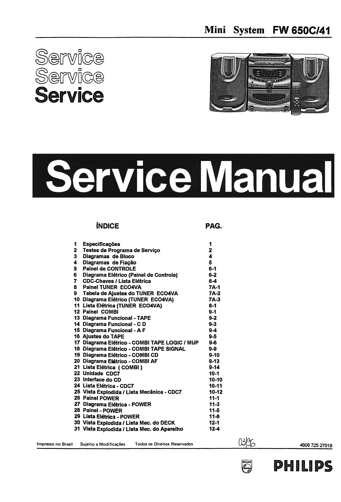 Philips FW650C Service manual