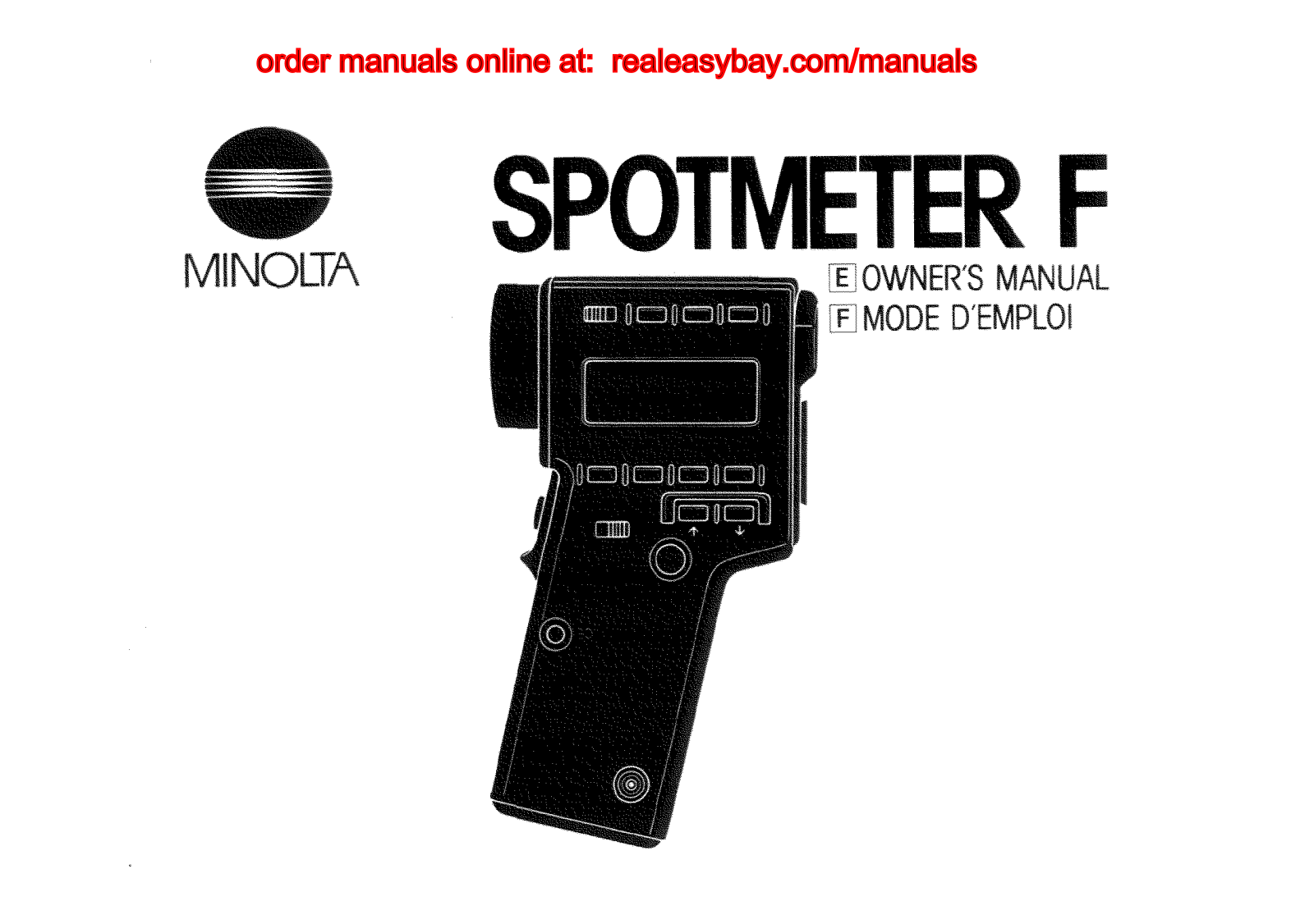 Minolta SPOTMETER F owners Manual