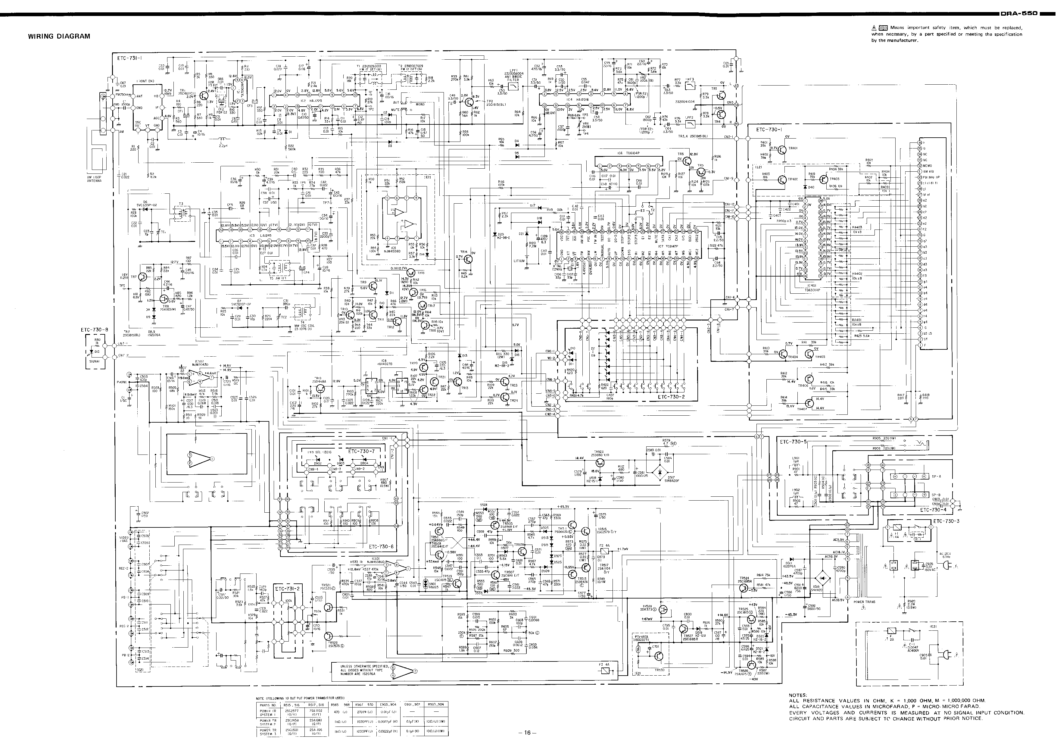 Denon DRA-550 Schematic Diagram 1