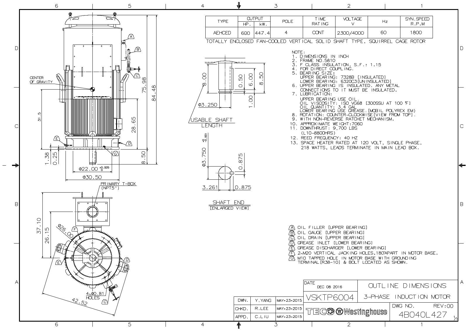 Teco VSKTP6004 Reference Drawing