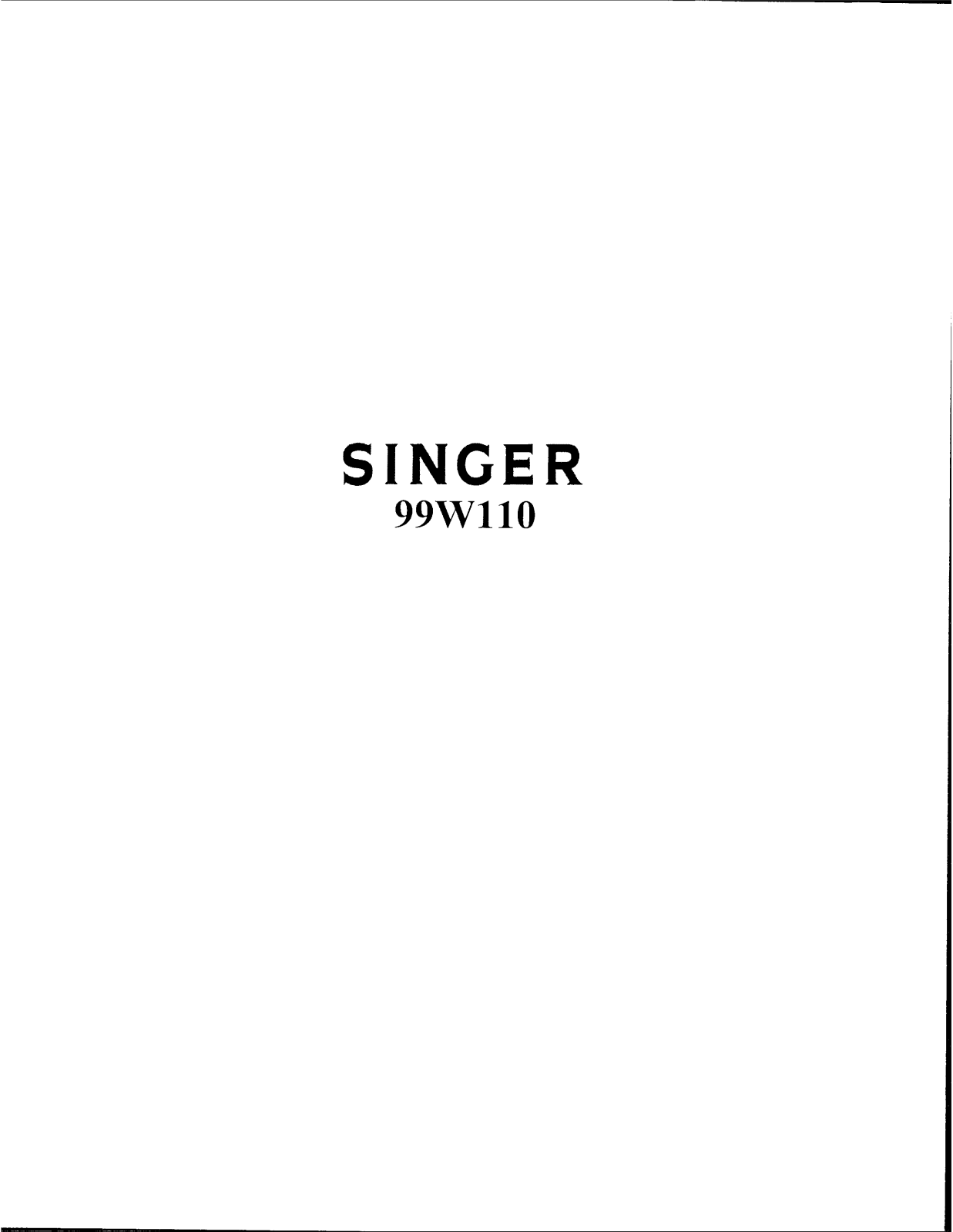 SINGER 99W110 Parts List