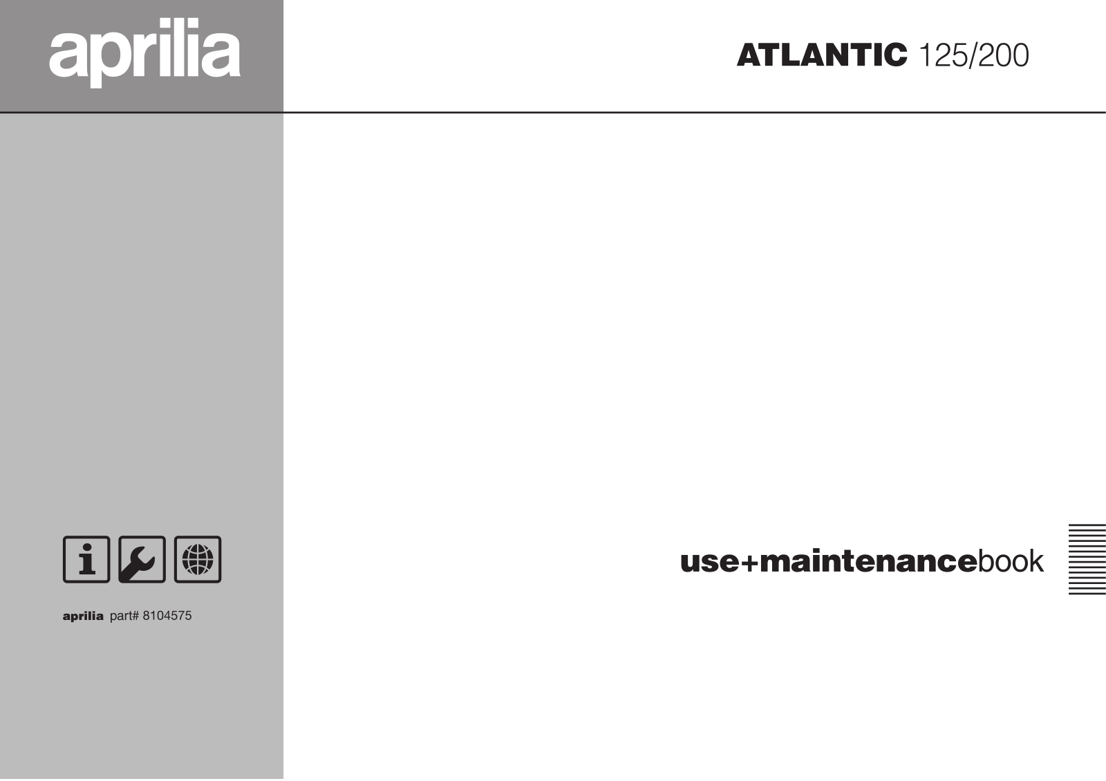 Aprilia Atlantic 125 200 2003 Owner's manual