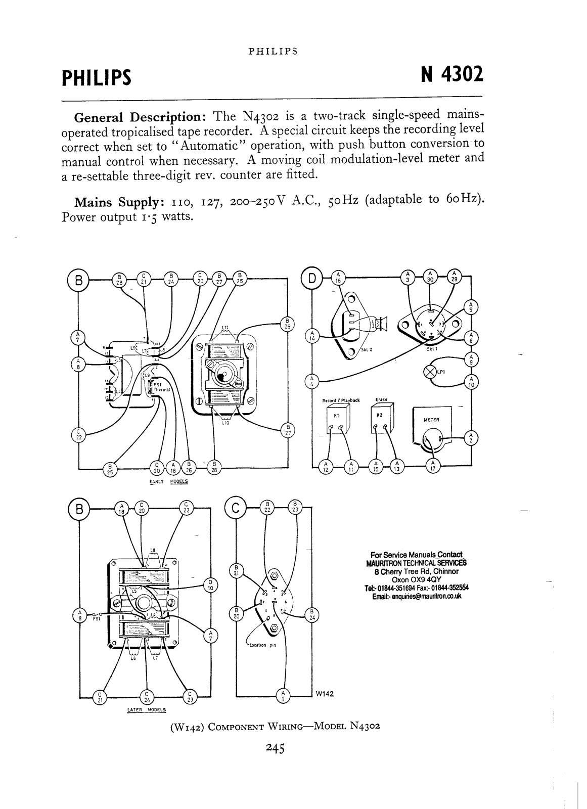 Philips N-4302 Service manual