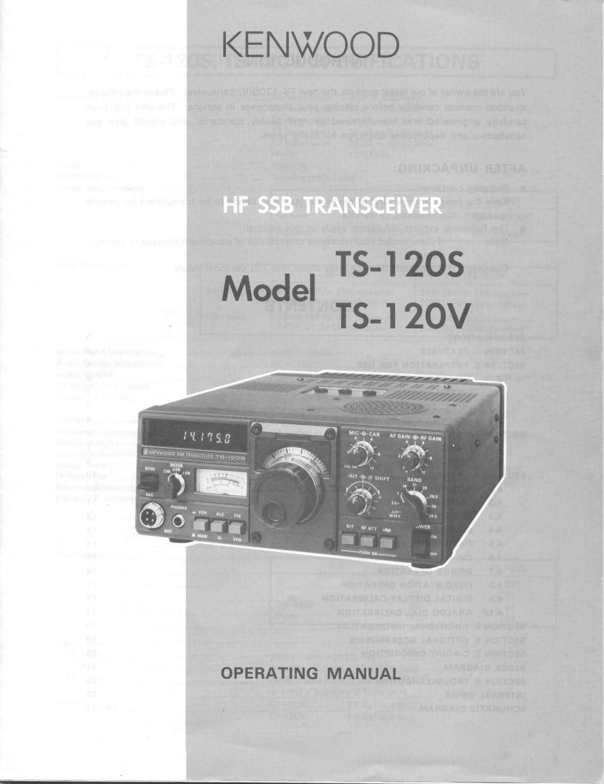 Kenwood TS-120S, TS-120V User Manual