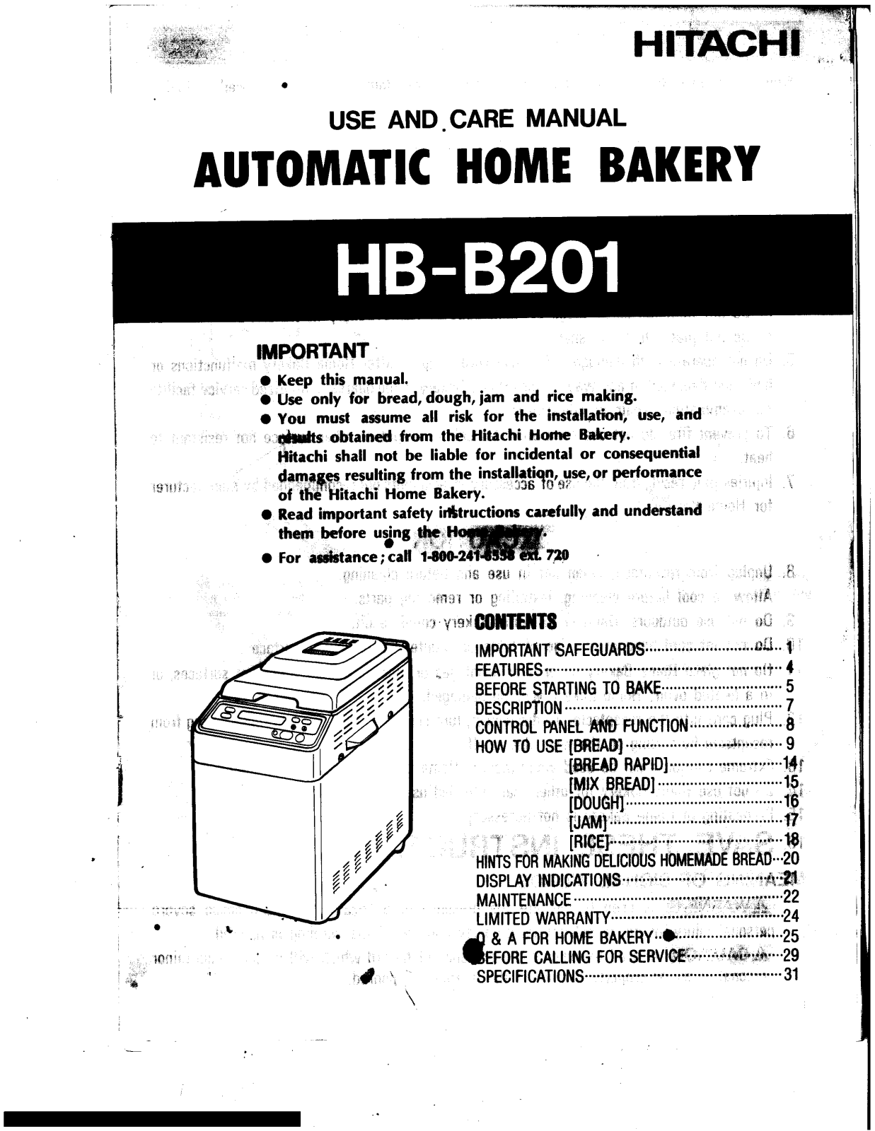 Hitachi HB-B201 User Manual