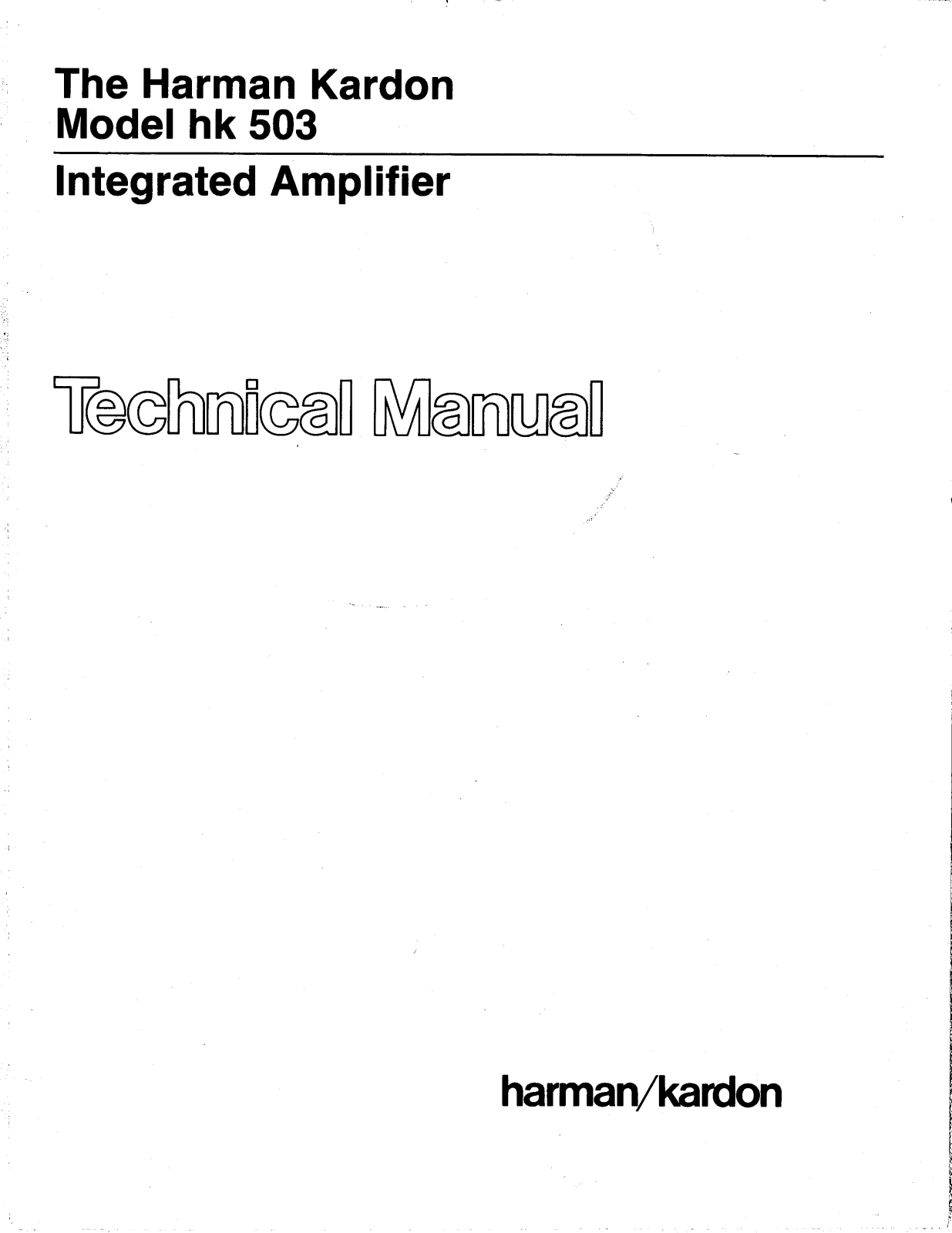 Harman Kardon HK-503 Service manual