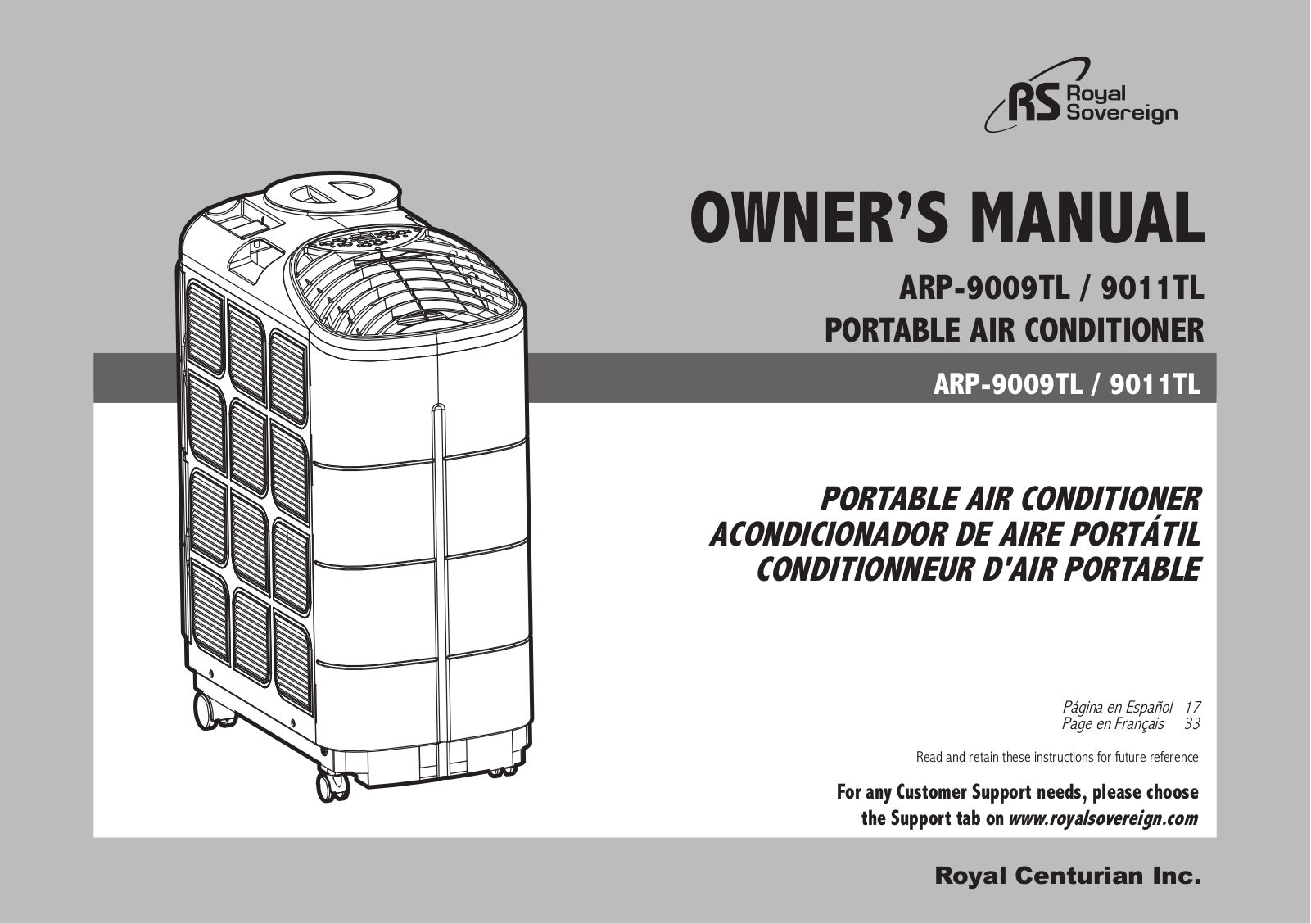 Royal Sovereign ARP-9011TL, ARP-9009TL User Manual