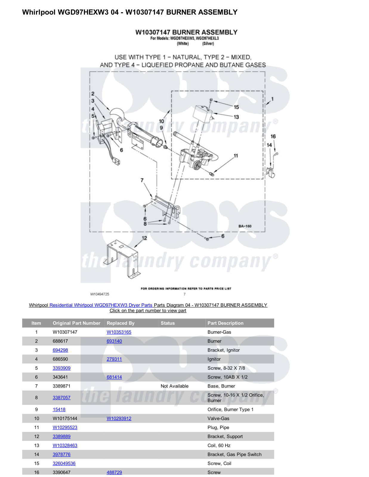 Whirlpool WGD97HEXW3 Parts Diagram