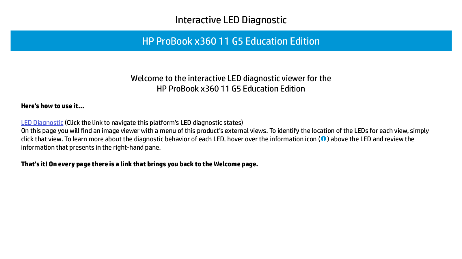 HP ProBook x360 11 G5 Education Edition Diagnostic Codes