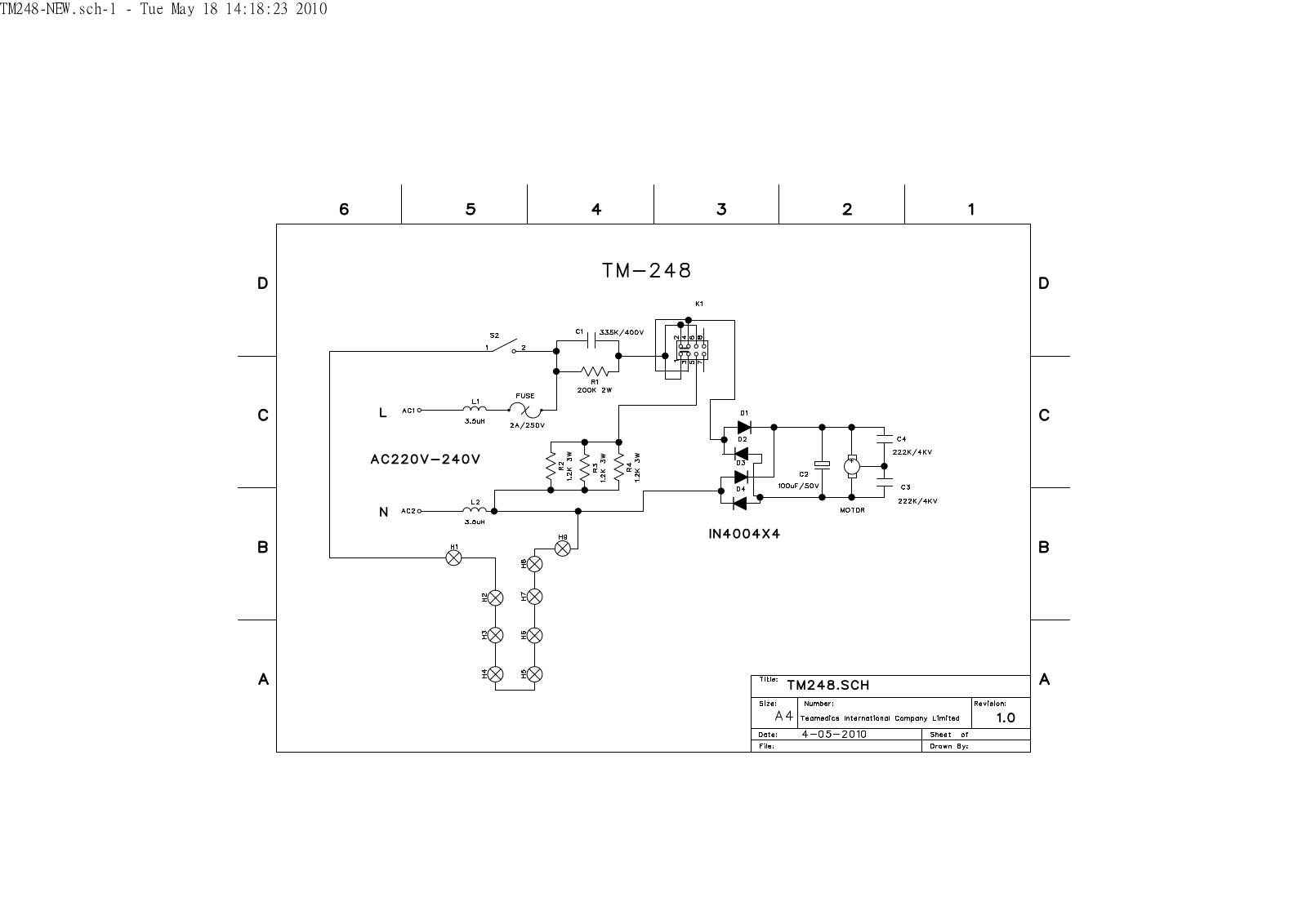 Vitek TM248 Circuit diagrams