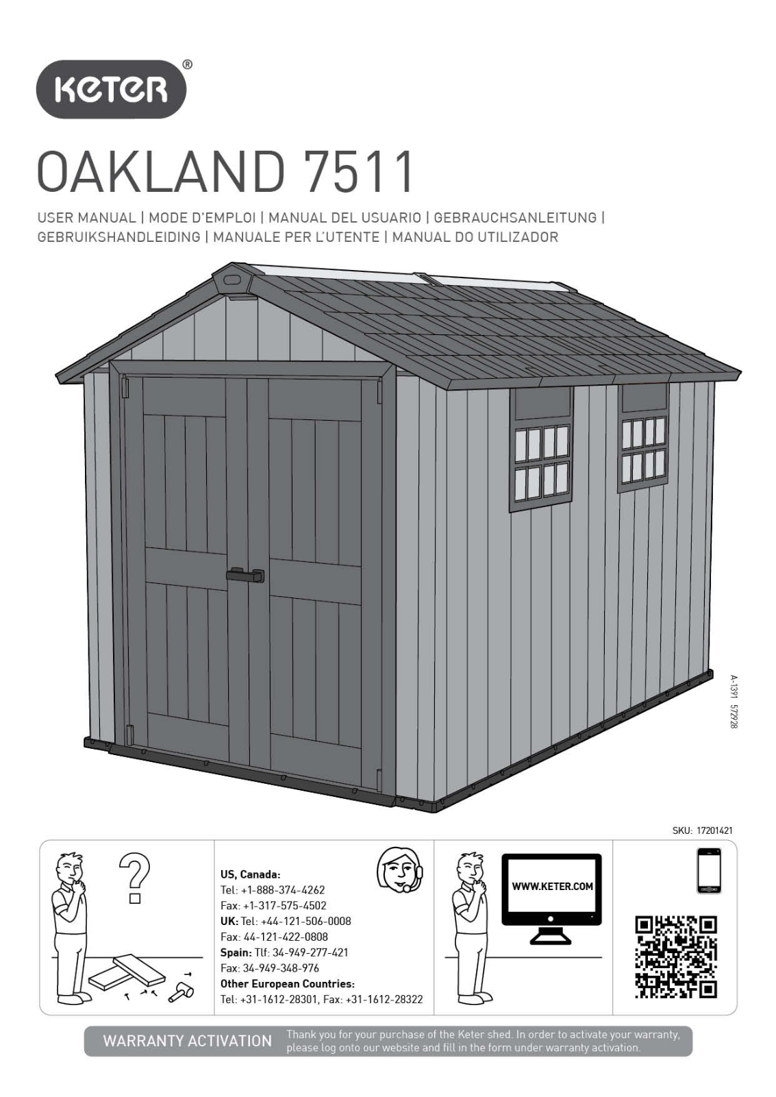 Keter Oakland 7511 User Manual