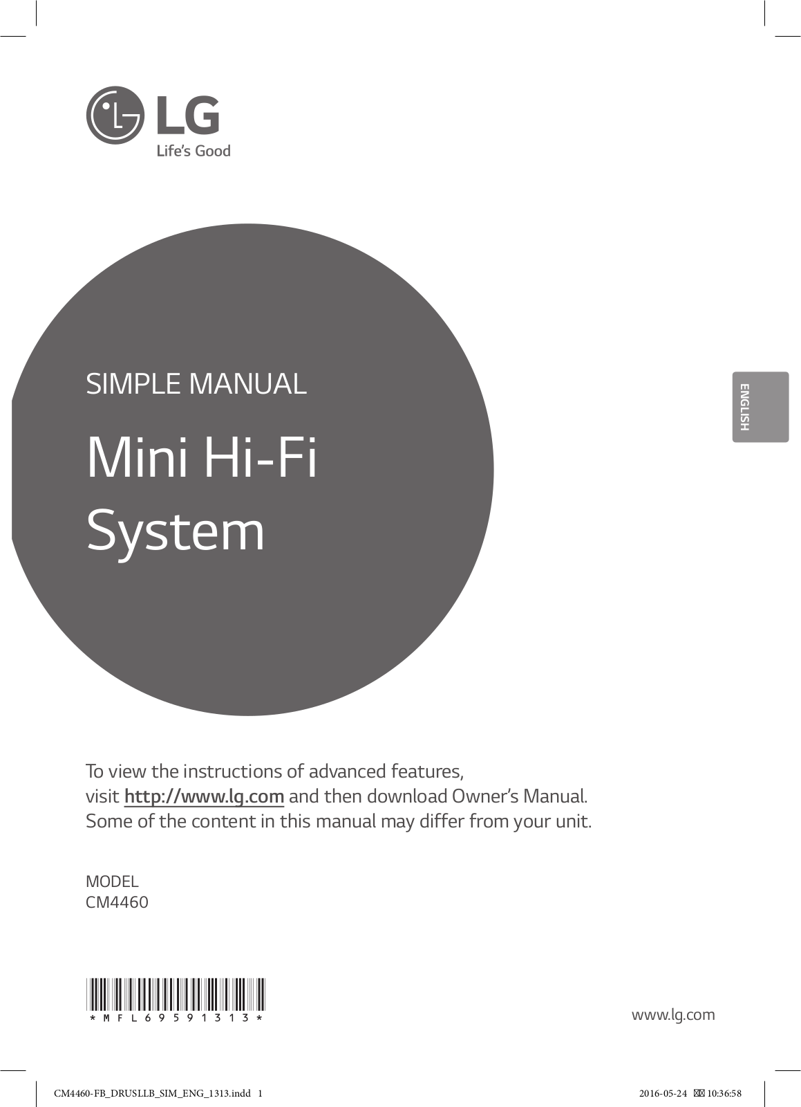 LG CM4460 Quick Guide