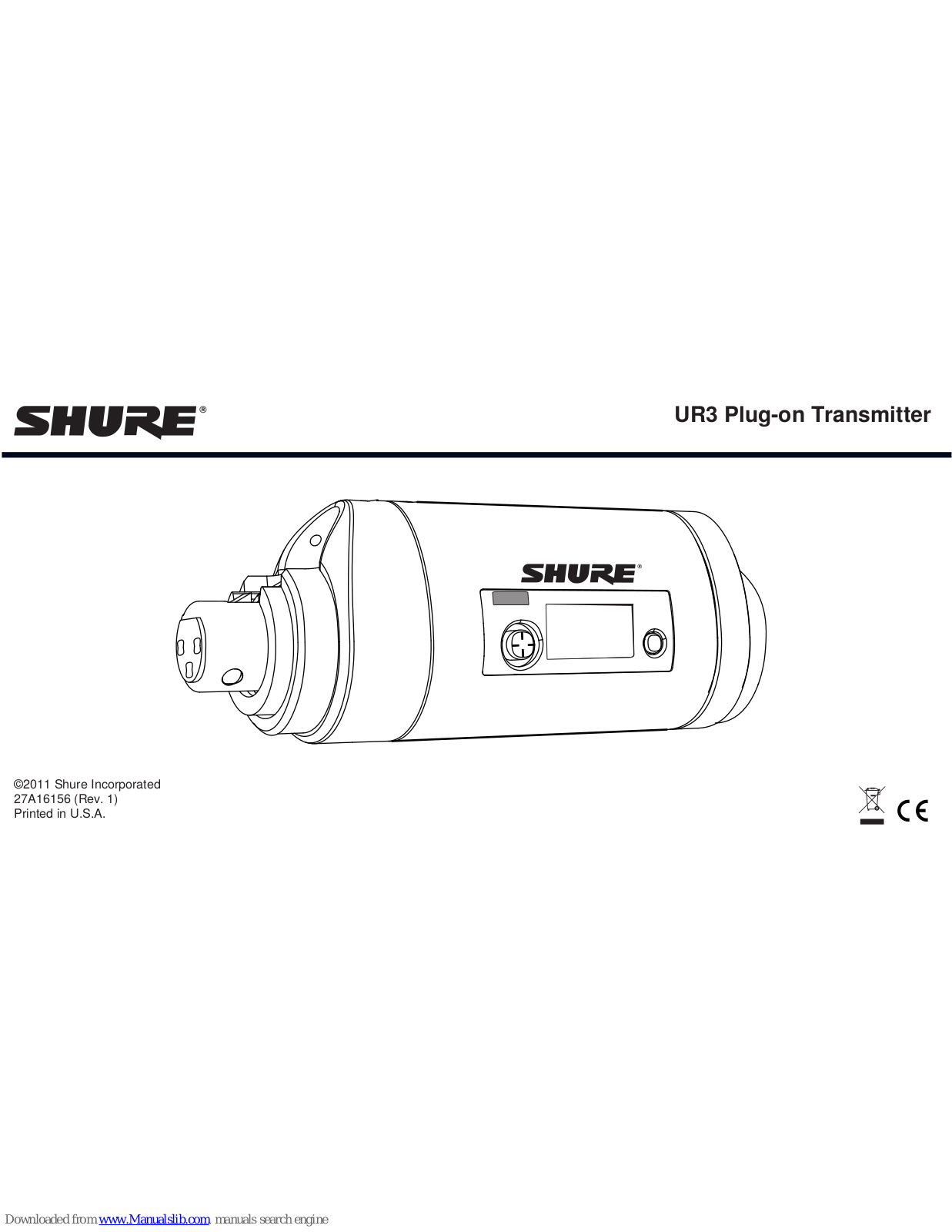 Shure UR3 User Manual - ManualMachine.com
