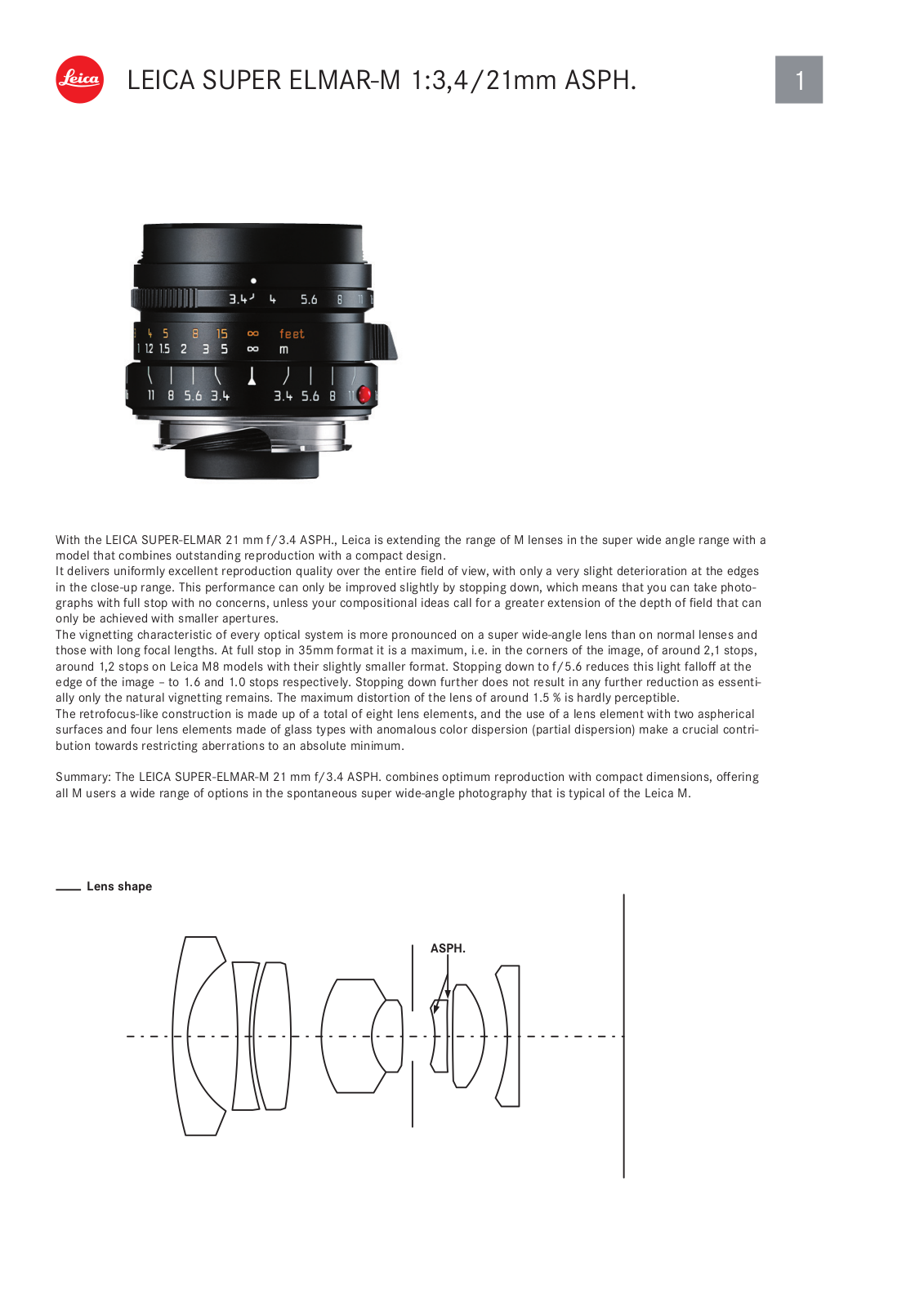 Leica Super-Elmar-M 21mm 3.4 ASPH User Manual