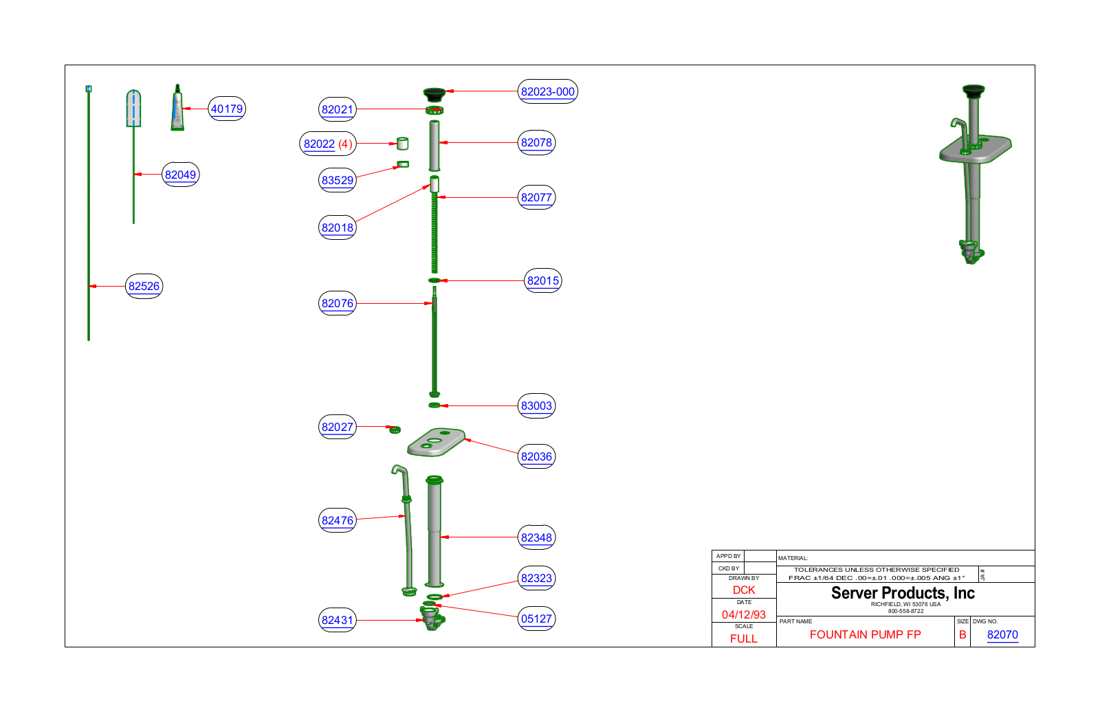 Server 82070 Parts Manual