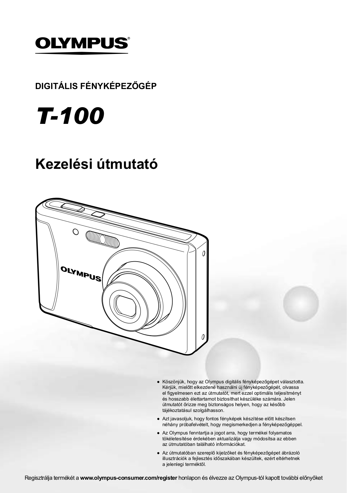 OLYMPUS T-100 User Manual