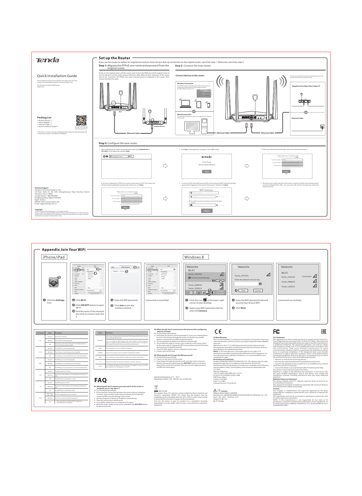 TENDA TECHNOLOGY AC6 V2 User Manual