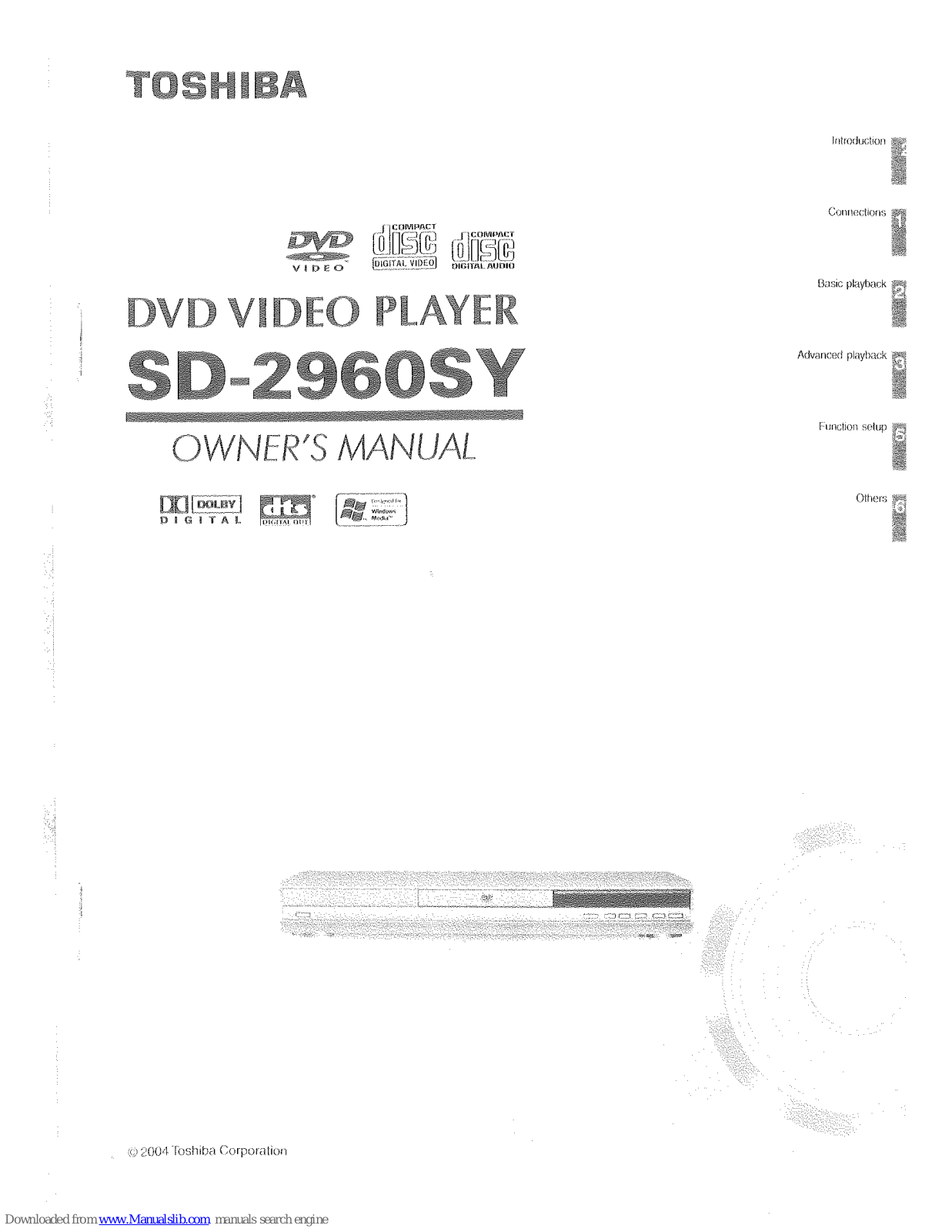 Toshiba SD-2960SY Owner's Manual