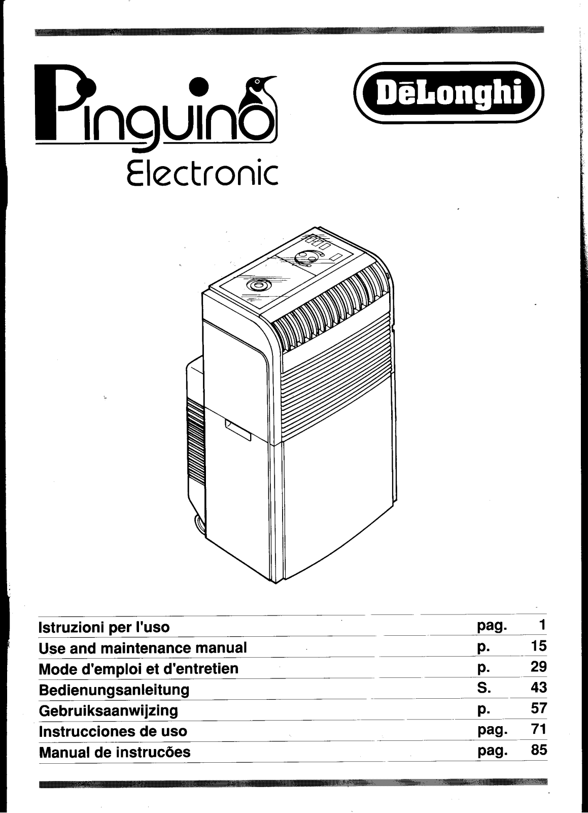 Delonghi PACG 1E User manual