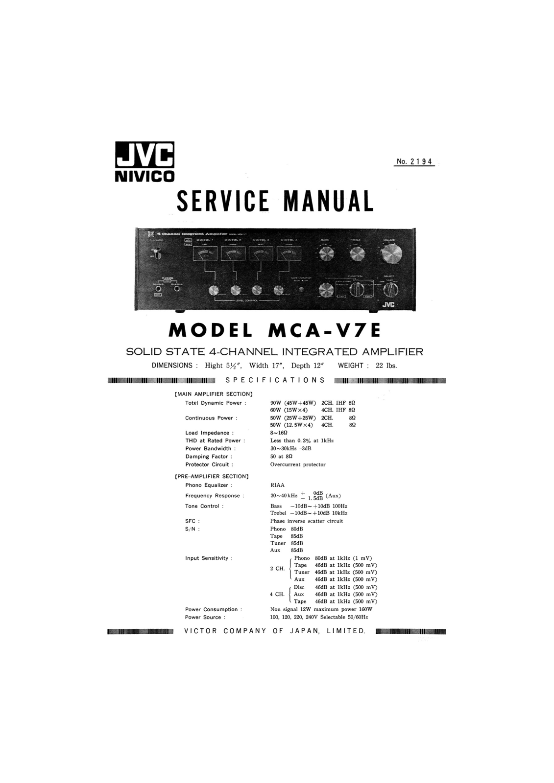 Jvc MC-AV7E Service Manual