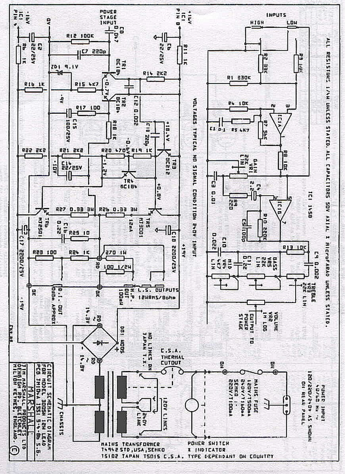 Marshall lead12 schematic