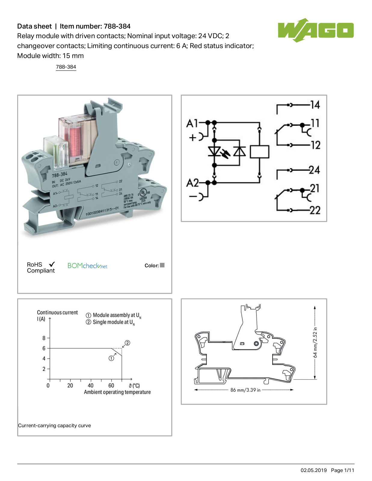 Wago 788-384 Data Sheet