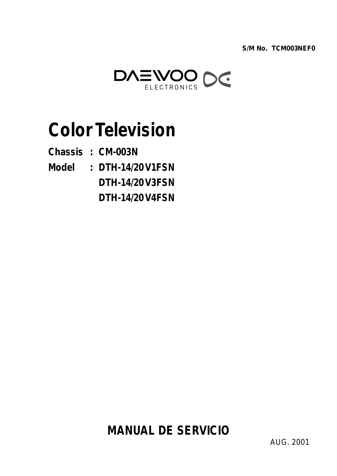 Daewoo DTH20V1, DTH14V3 Schematic