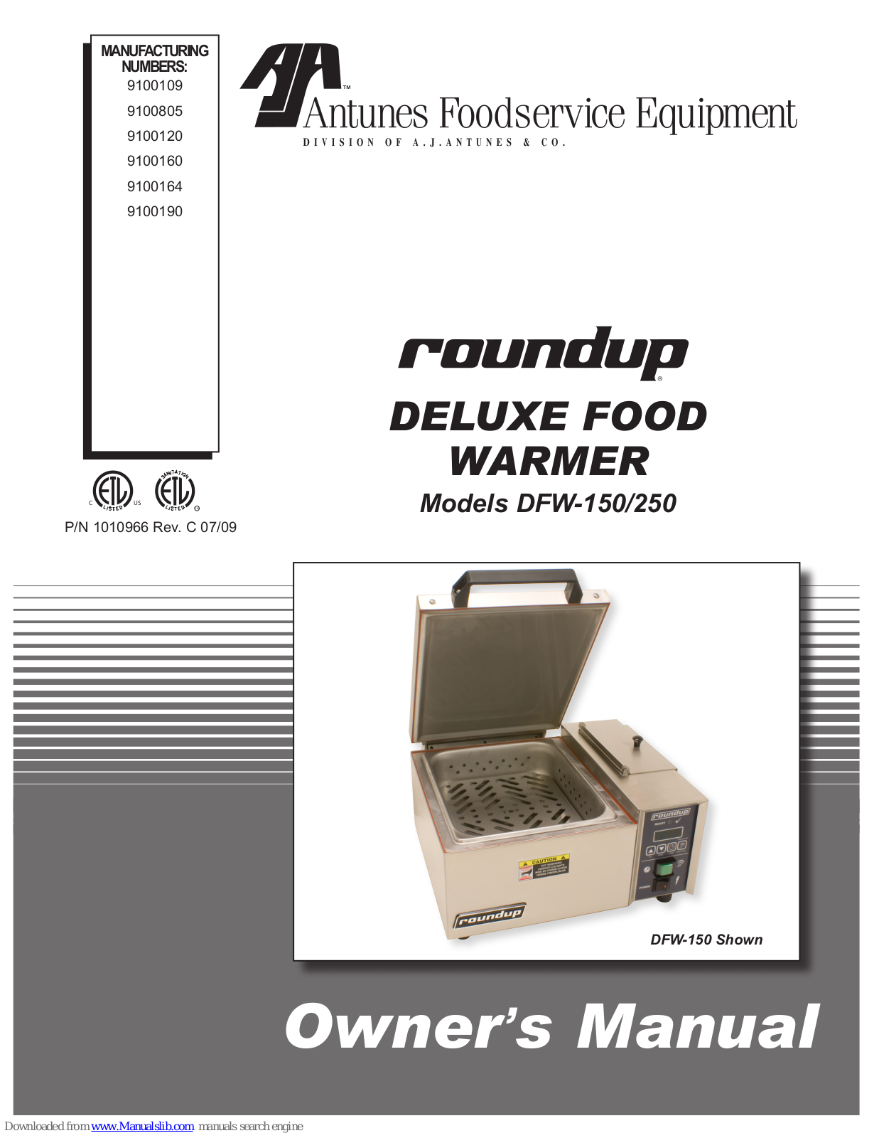 Roundup DFW-150, DFW-250 Owner's Manual