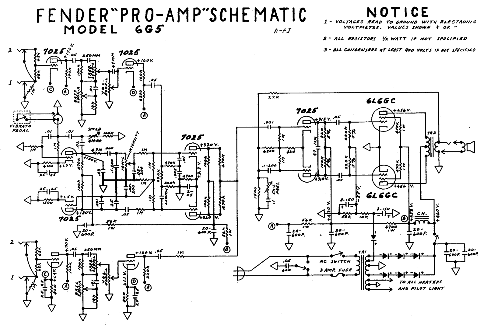 Fender Pro 6g5 Schematic