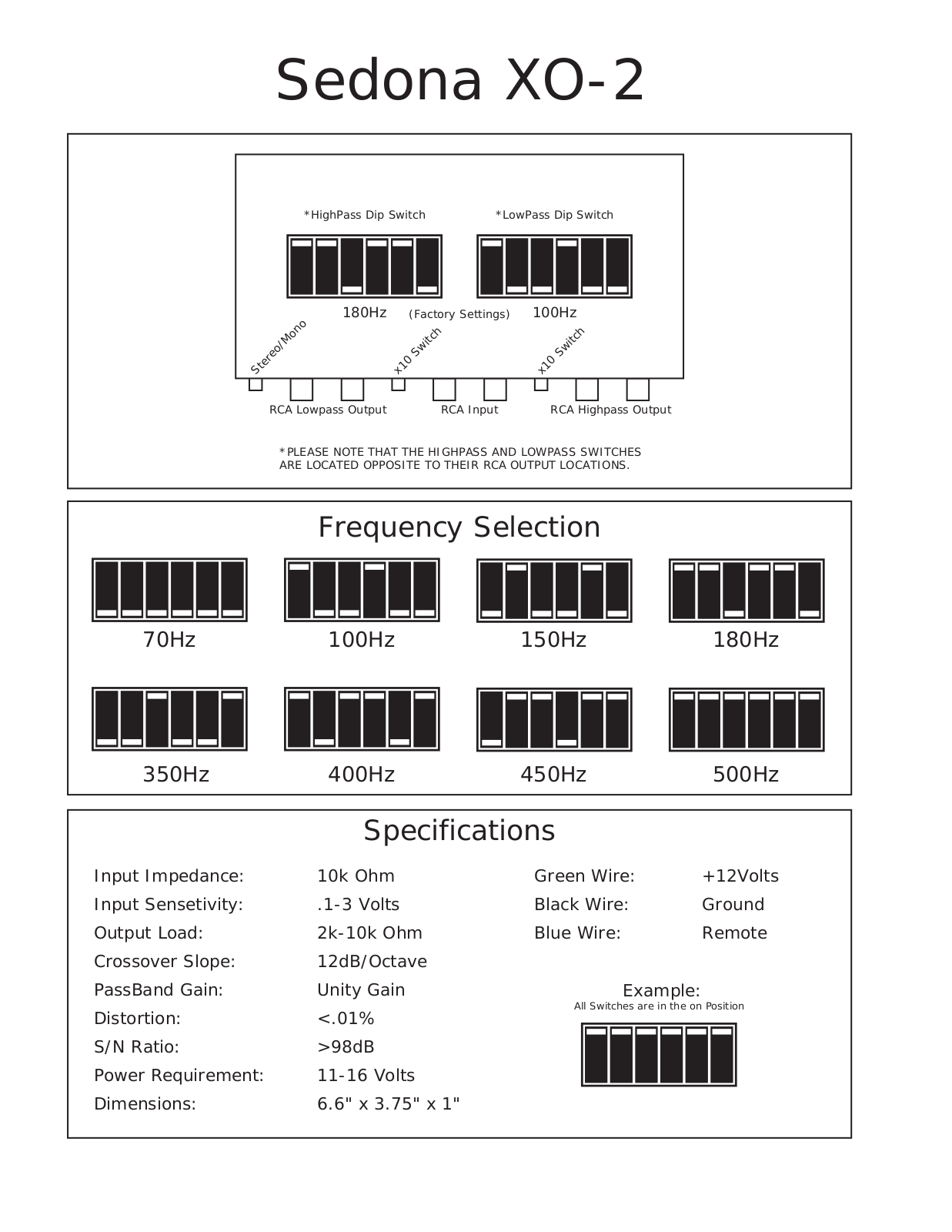 Precision Power SEDONA XO-2 Owners Manual