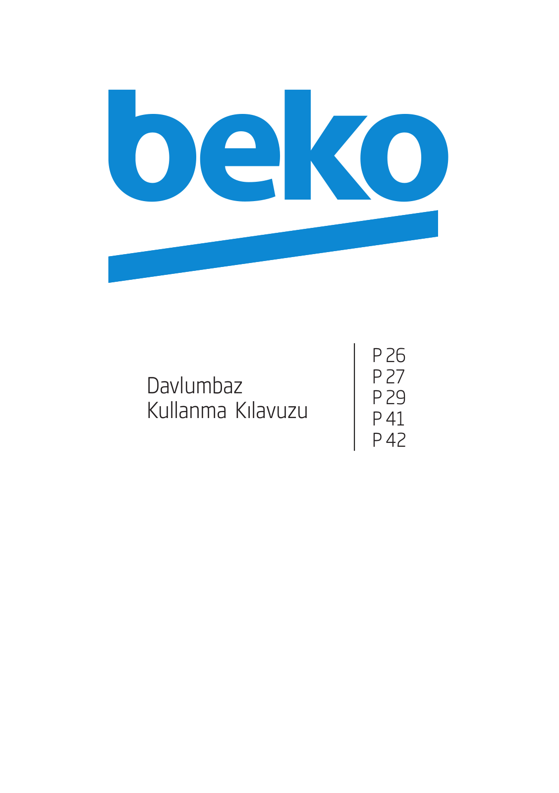 Beko P 26, P 27, P 29, P 41, P 42 User manual