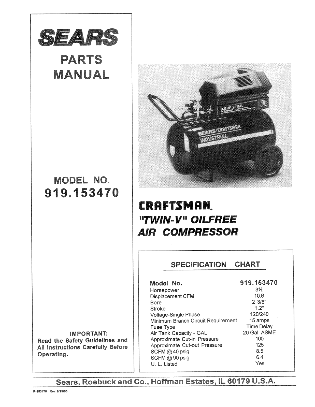 Sears 919.15347 User Manual