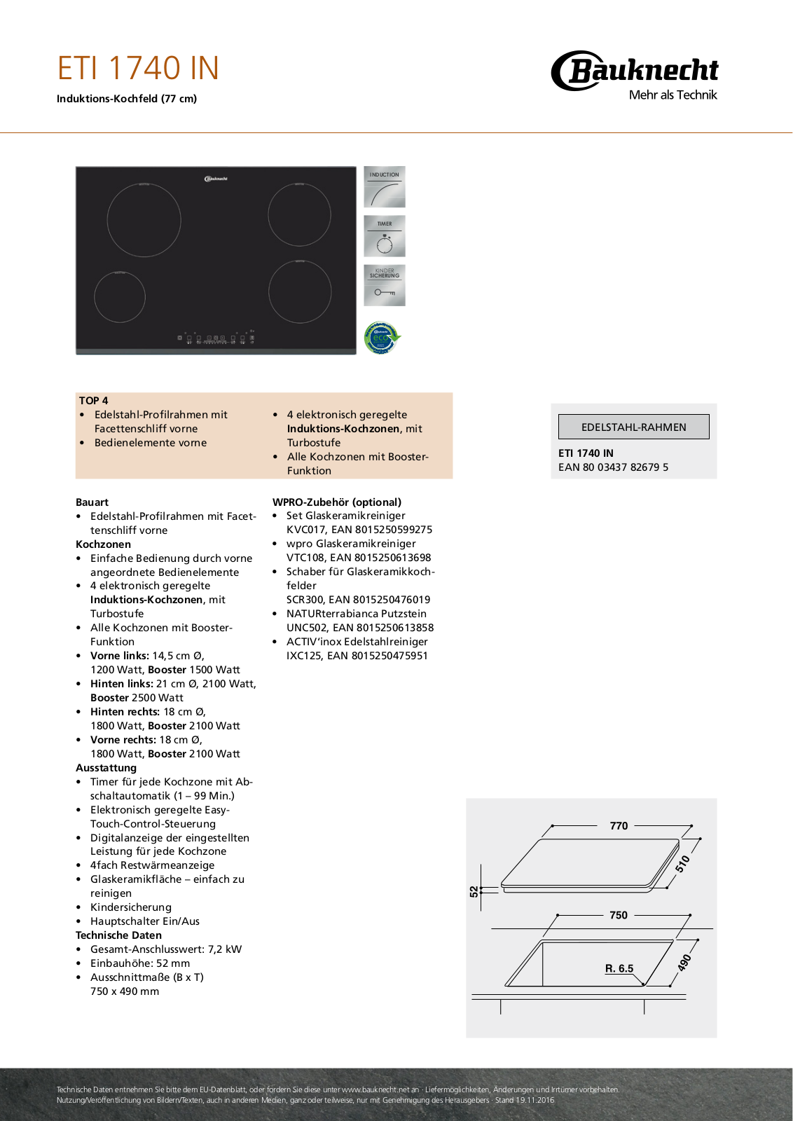 Bauknecht ETI 1740 IN User Manual