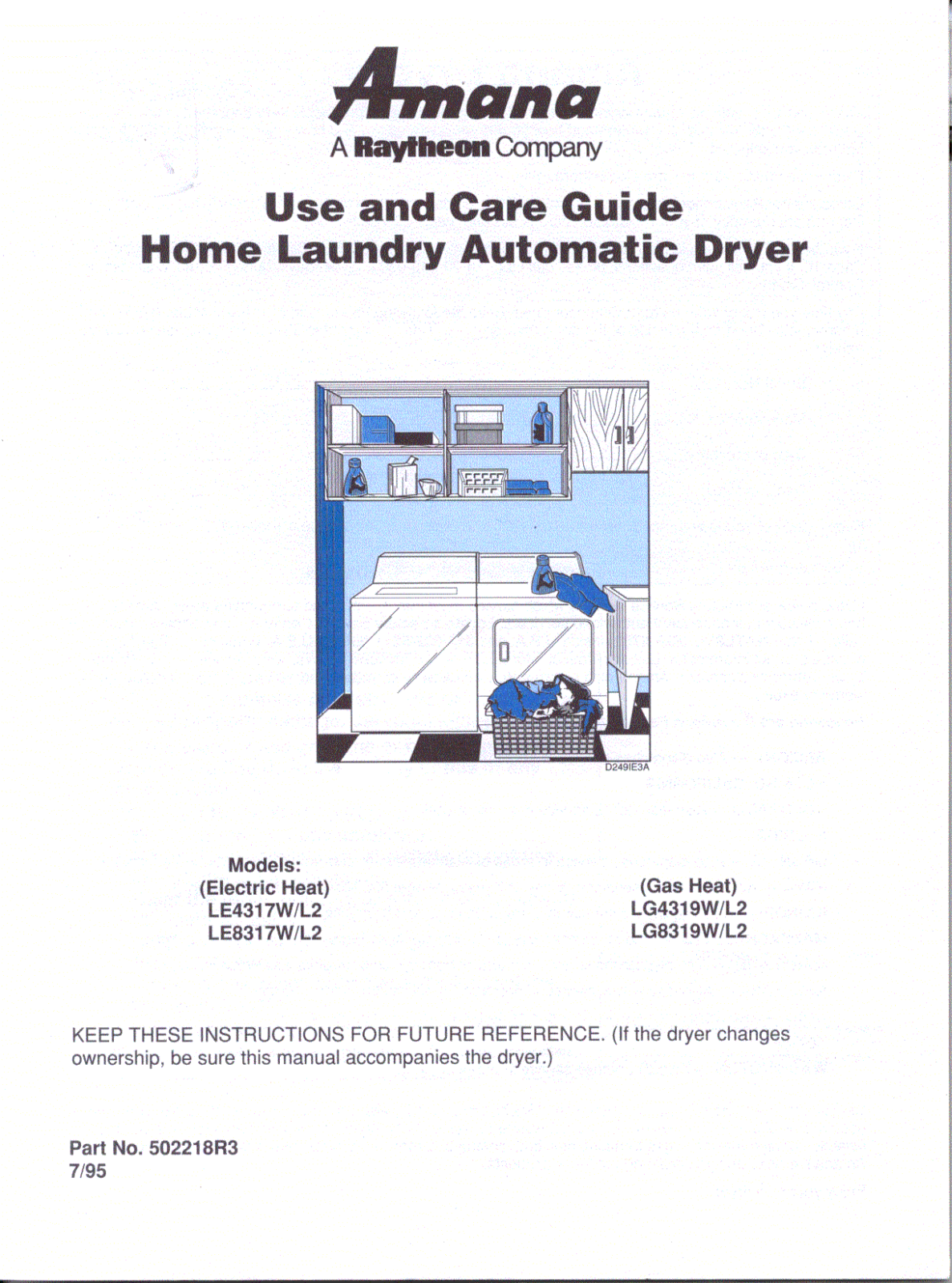 Amana LE4317W-L2 User Manual