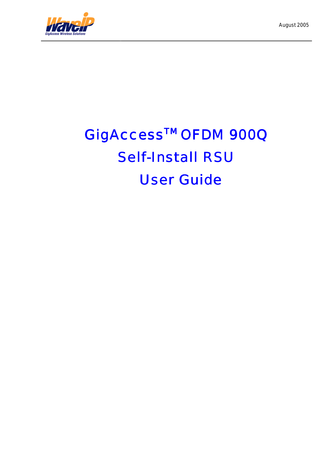 WaveIP GAOFDM900QRSU Users Manual