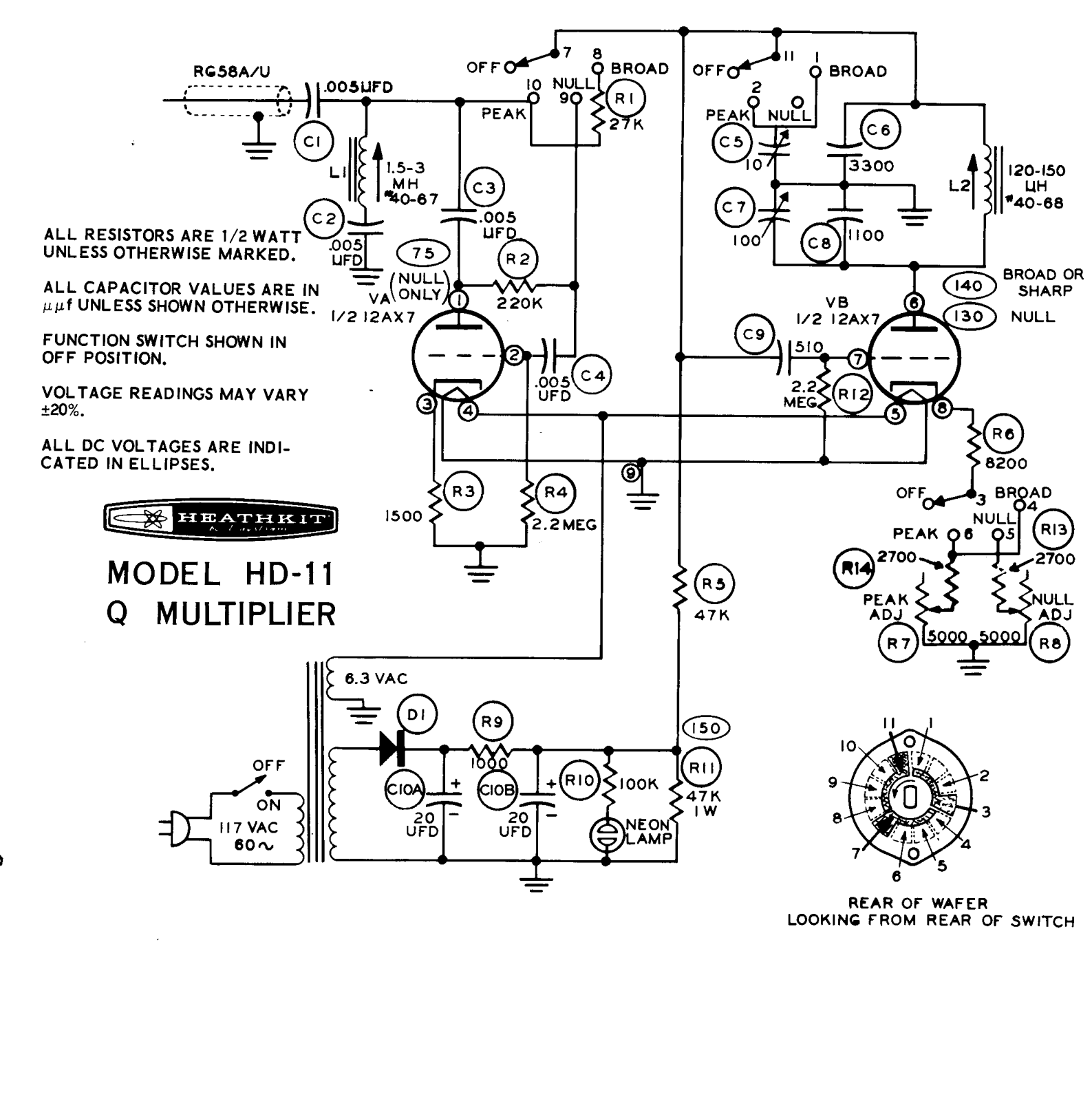 Heath Company HD-11 Schematic