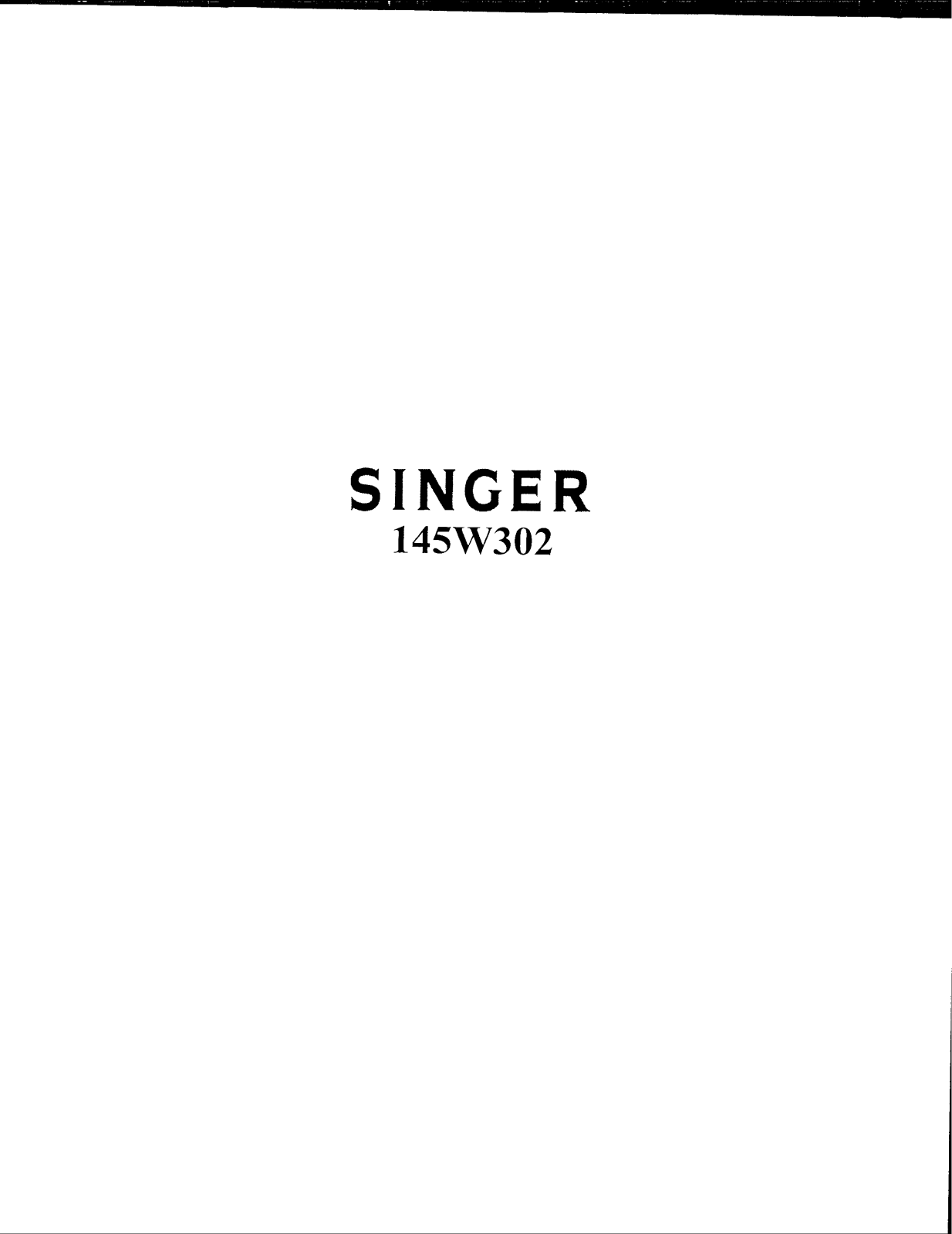 Singer 145W302 User Manual