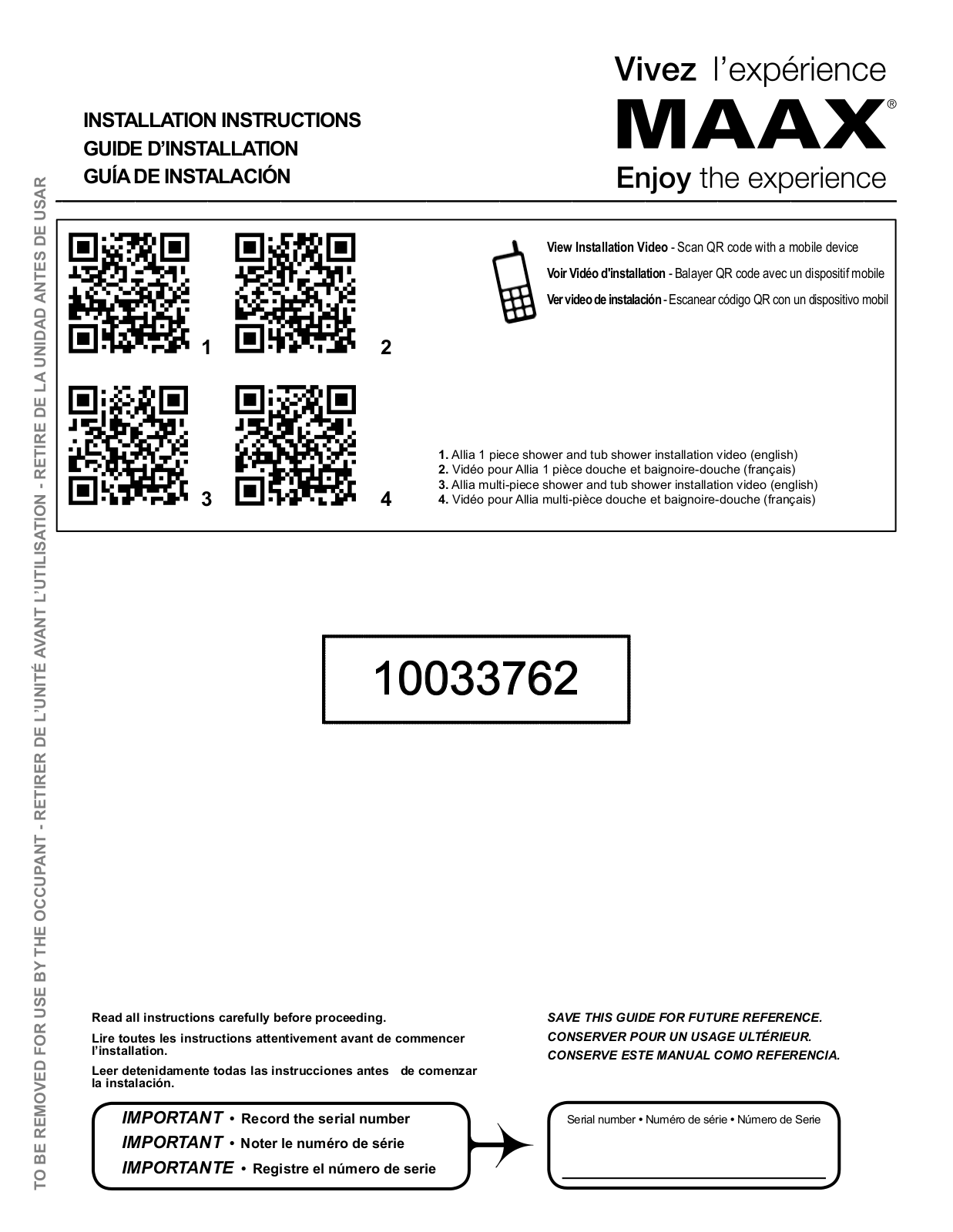 MAAX TS-6032 User Manual