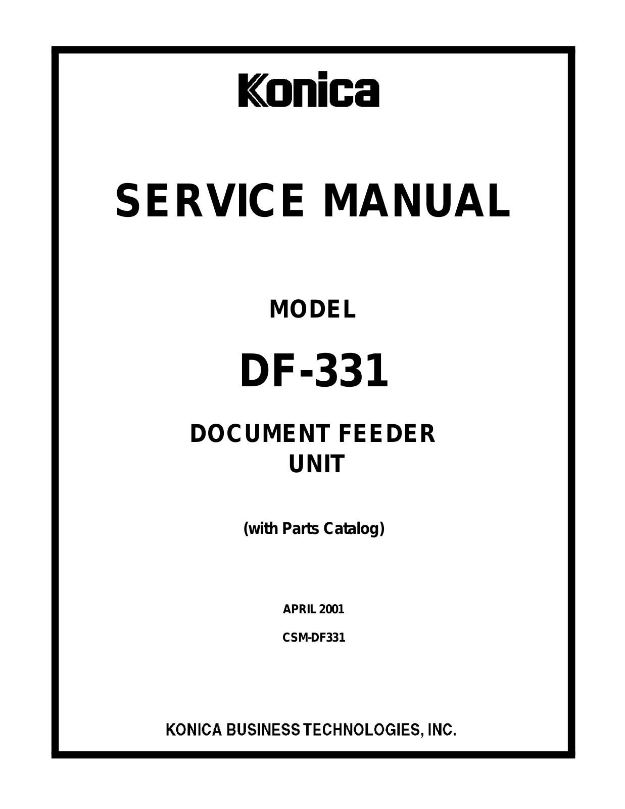 Konica Minolta DF-331 User Manual