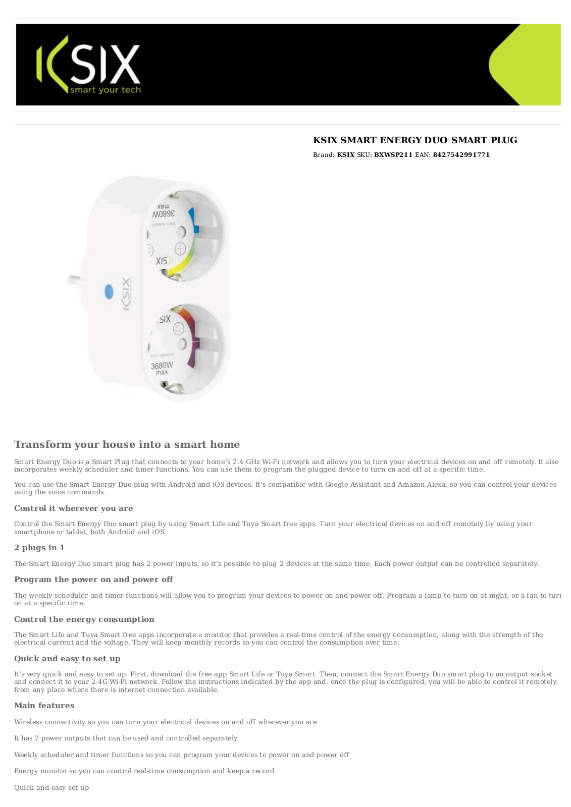 Ksix BXWSP211 User Manual