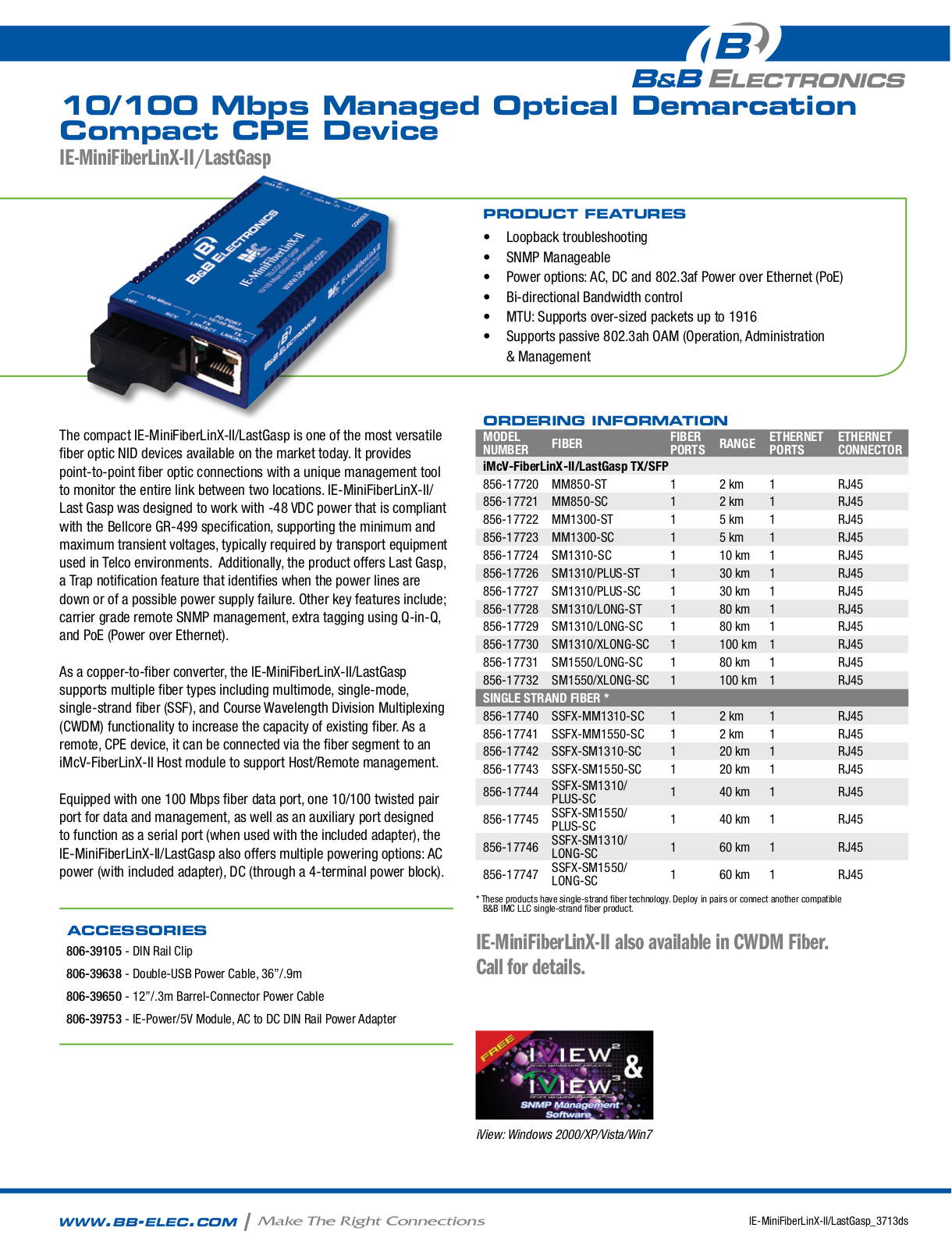 B&B Electronics 856-17720-32 Datasheet