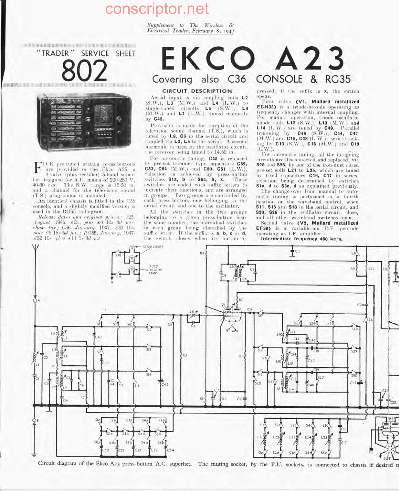 EKCO A23 Service manual