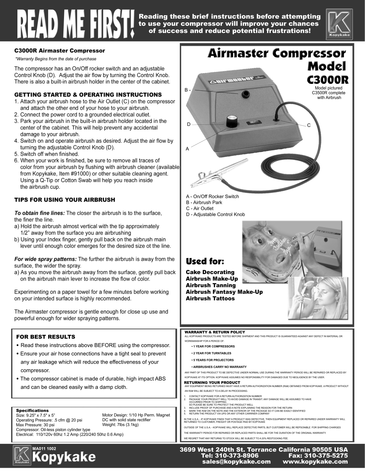 Kopykake C3000R Installation  Manual