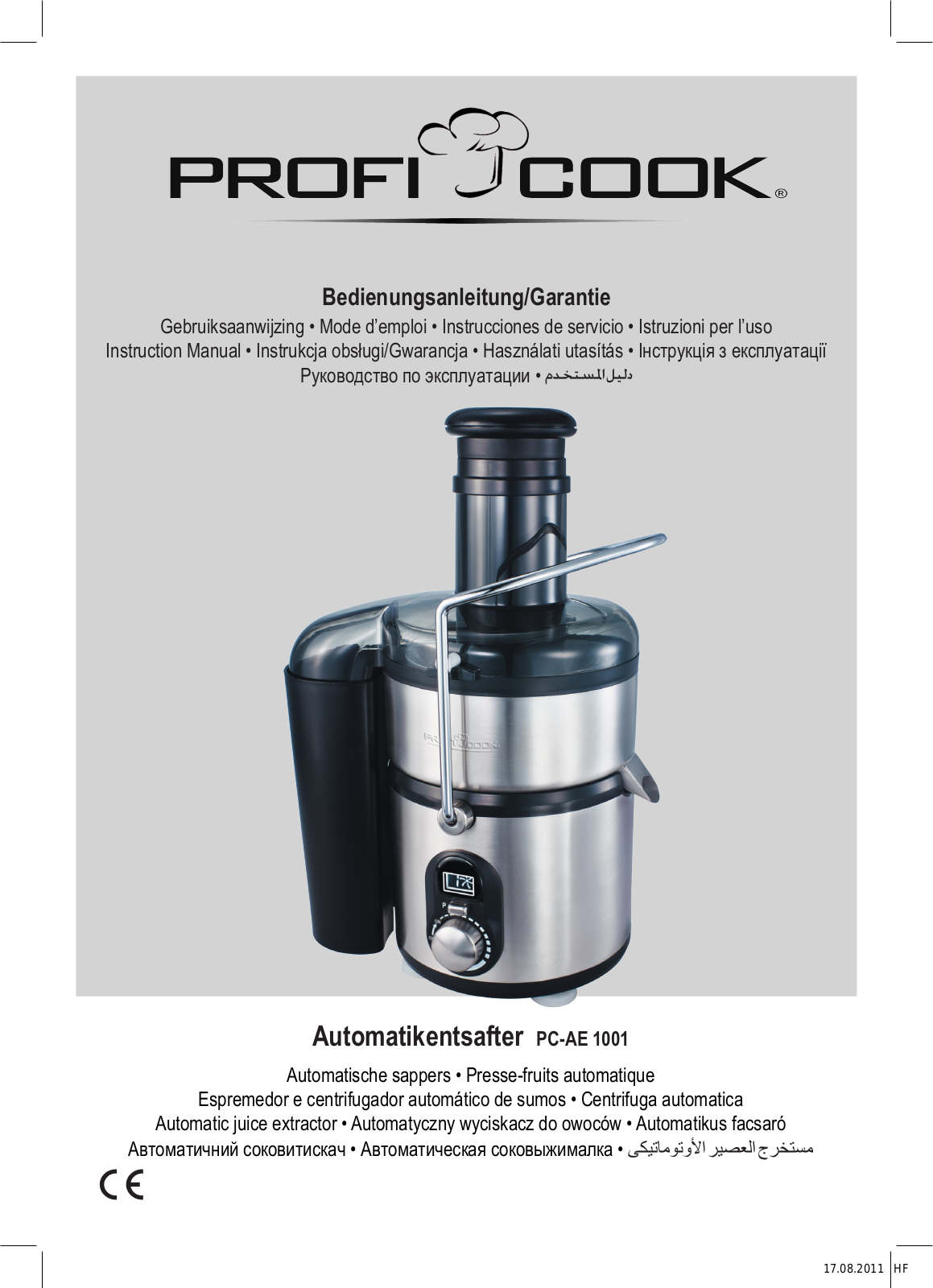 Profi cook PC-AE 1001 User Manual