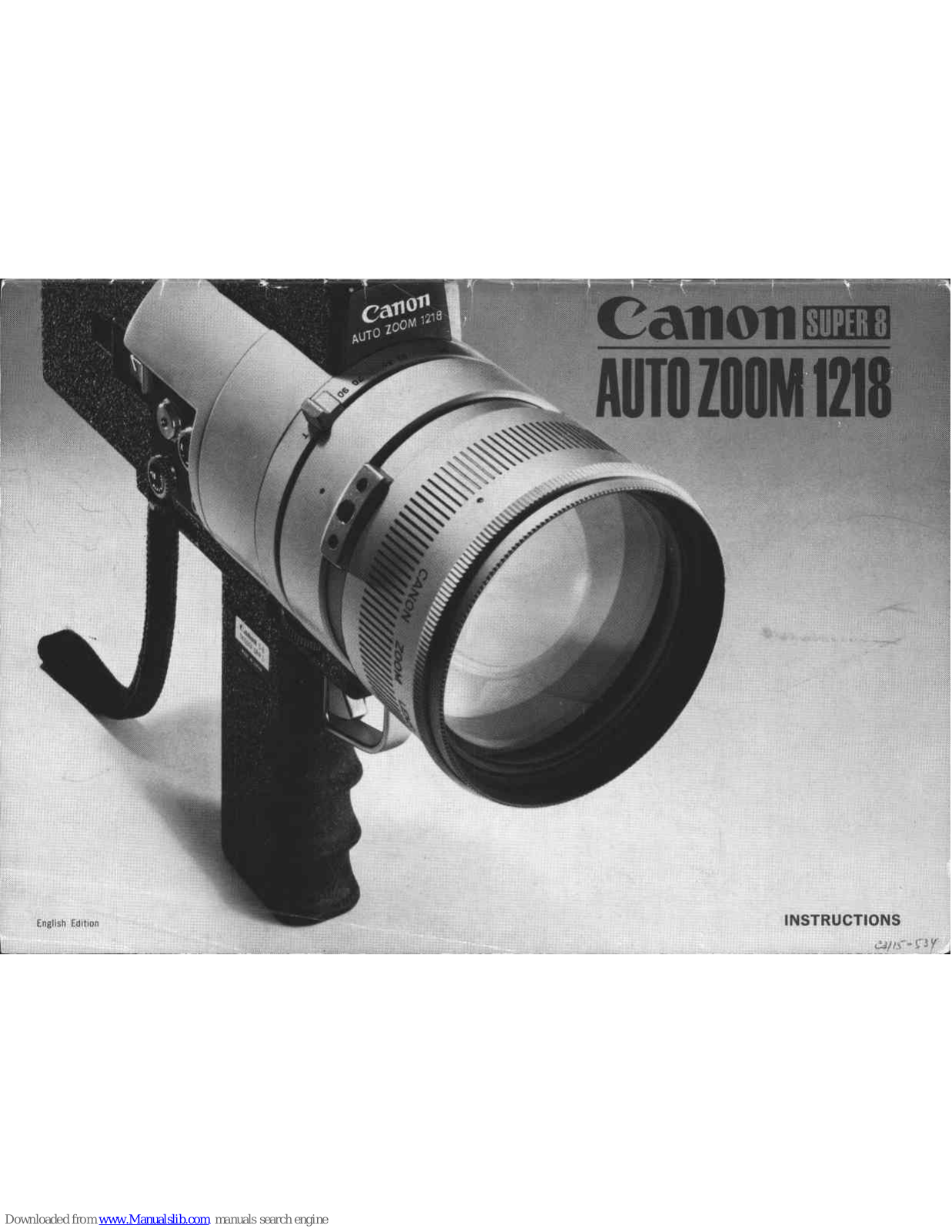 Canon Auto Zoom 1218 Instructions Manual