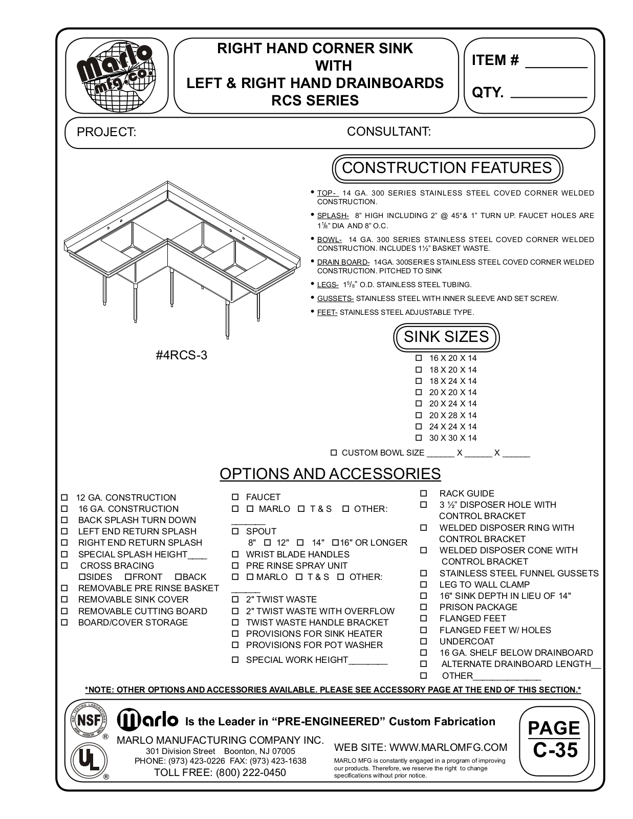 Marlo 4RCS-3-1620-5959 User Manual