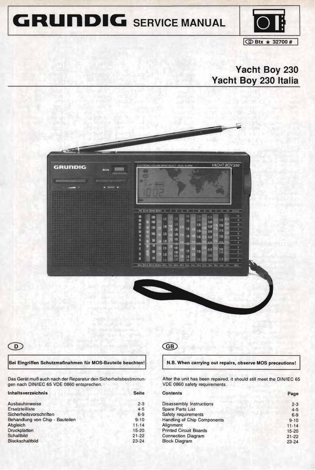 Grundig Yacht-Boy-230 Service Manual