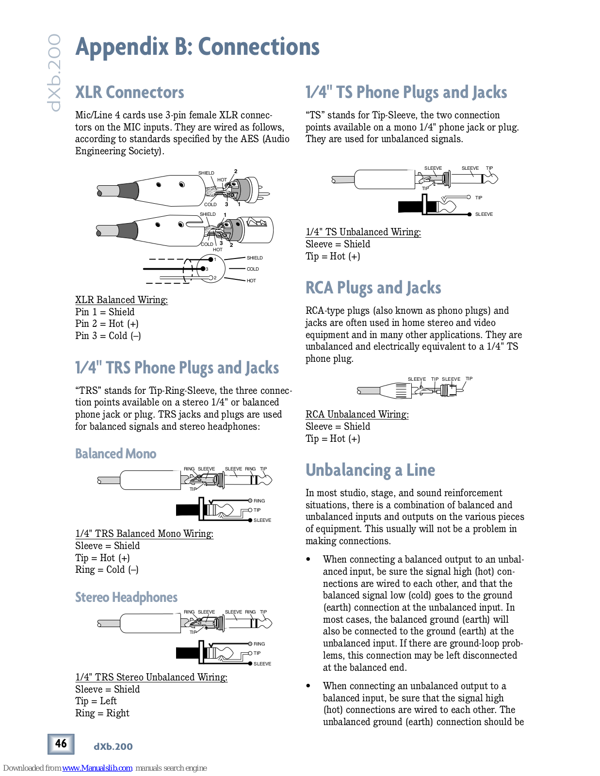 Mackie DXB 200 - CONNECTIONS Connections