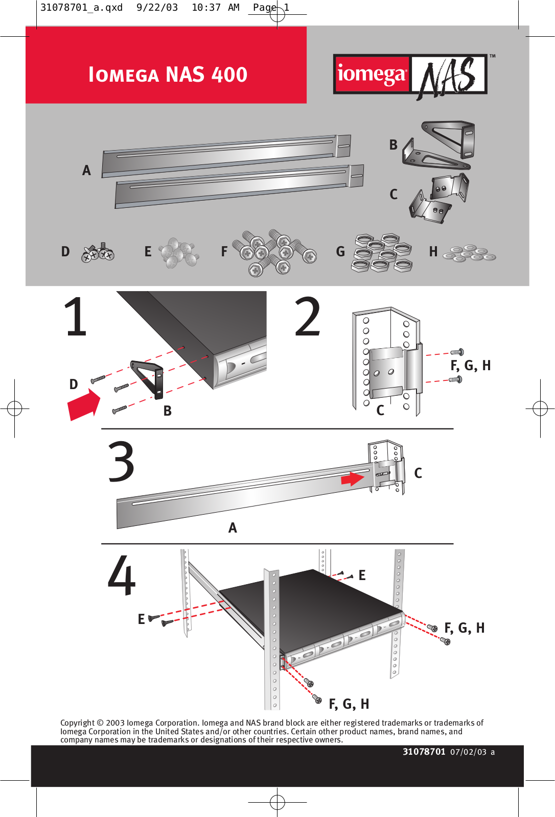 IOMEGA NAS 400 User Manual